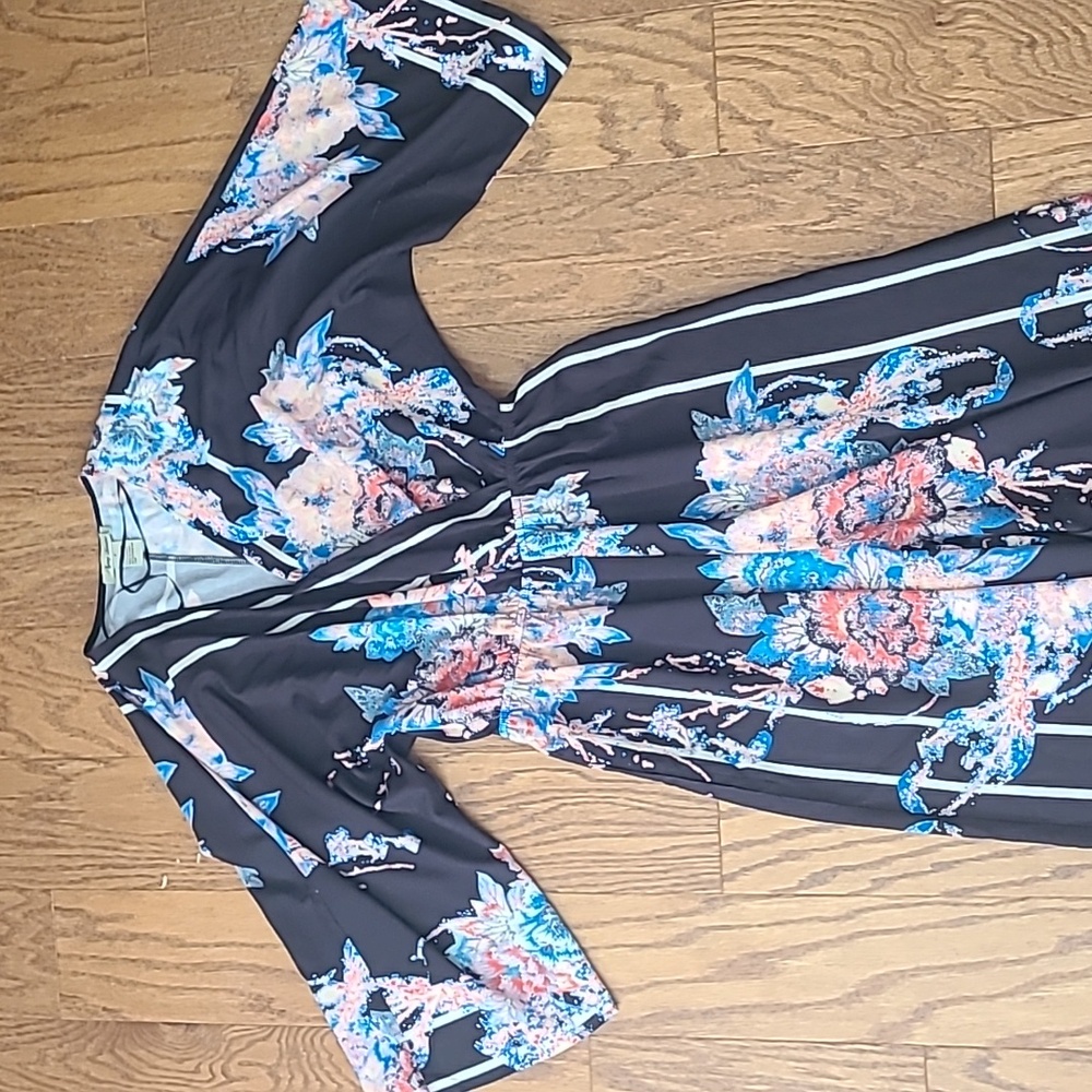 Flying Tomato stripe floral jumpsuit SZ Small - Picture 2 of 6